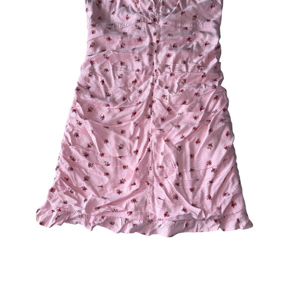 NWT Hollister Pink Floral Mini Dress - Size Medium - Adjustable Tie Straps - Picture 4 of 7